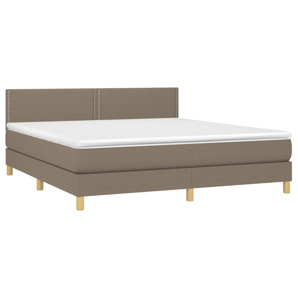 Produktbild för Ramsäng med madrass taupe 180x200 cm tyg