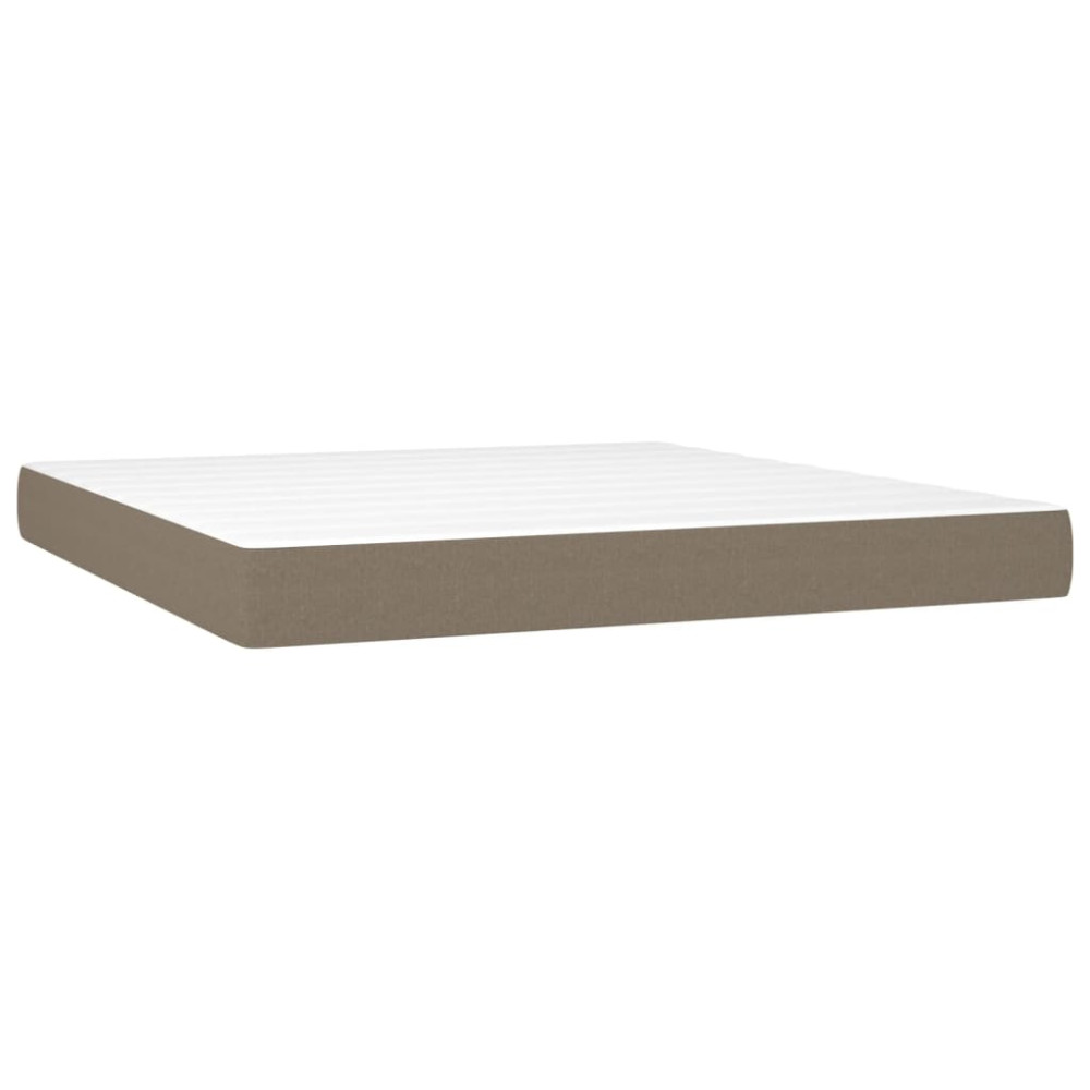 Produktbild för Ramsäng med madrass taupe 180x200 cm tyg
