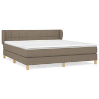 Produktbild för Ramsäng med madrass taupe 180x200 cm tyg