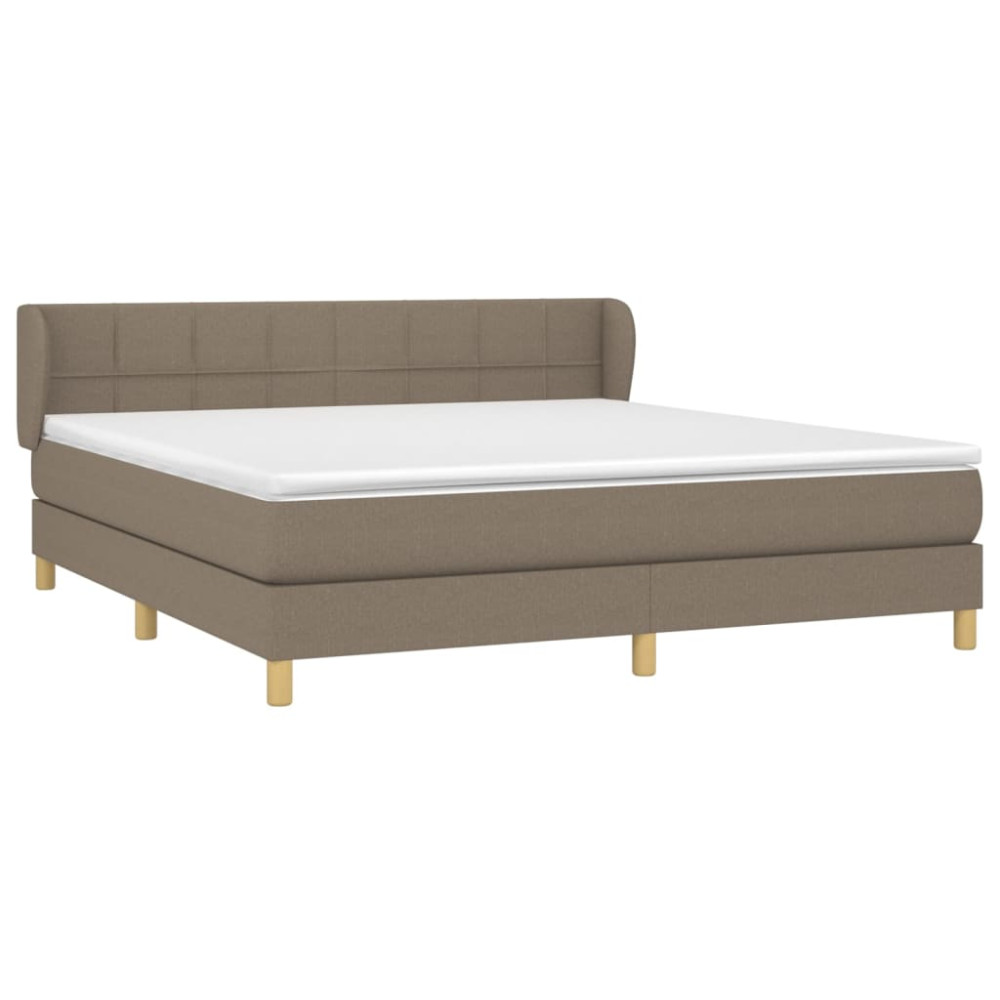 Produktbild för Ramsäng med madrass taupe 180x200 cm tyg