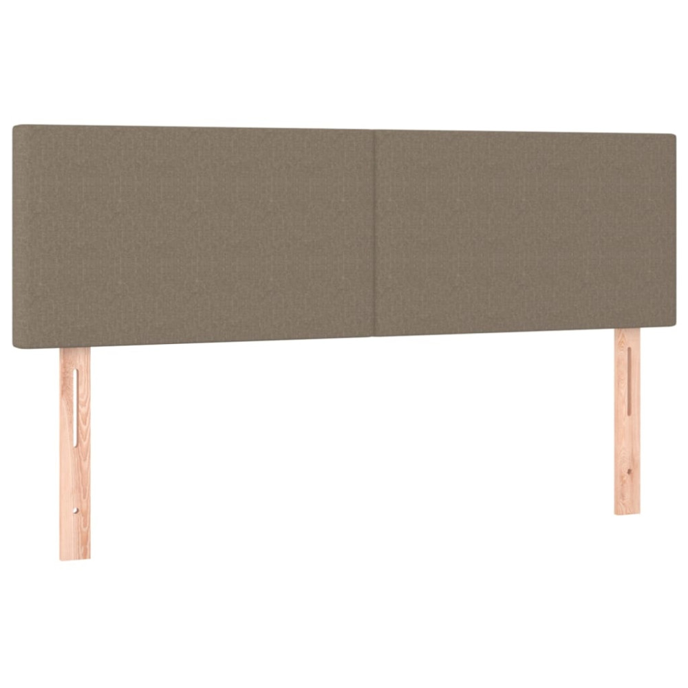 Produktbild för Ramsäng med madrass taupe 140x190 cm tyg