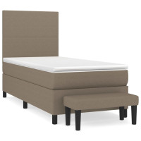 Produktbild för Ramsäng med madrass taupe 90x200 cm tyg