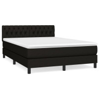 Produktbild för Ramsäng med madrass svart 140x190 cm tyg