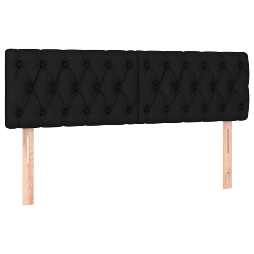 Produktbild för Ramsäng med madrass svart 140x190 cm tyg