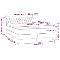 Produktbild för Ramsäng med madrass svart 140x190 cm tyg