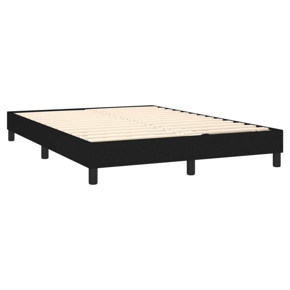 Produktbild för Ramsäng med madrass svart 140x190 cm tyg