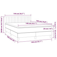 Produktbild för Ramsäng med madrass svart 140x190 cm tyg