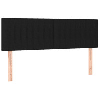 Produktbild för Ramsäng med madrass svart 140x190 cm tyg