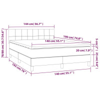 Produktbild för Ramsäng med madrass svart 140x190 cm tyg