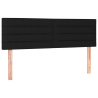 Produktbild för Ramsäng med madrass svart 140x190 cm tyg