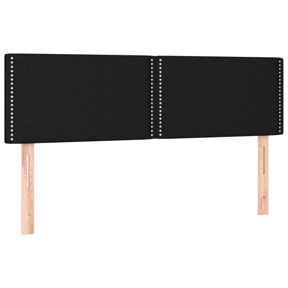 Produktbild för Ramsäng med madrass svart 140x190 cm tyg