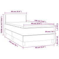 Produktbild för Ramsäng med madrass svart 90x190 cm tyg