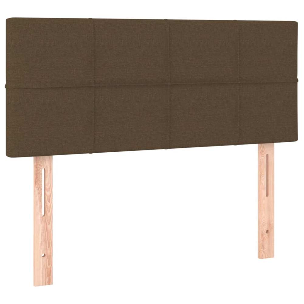 Produktbild för Ramsäng med madrass mörkbrun 90x190 cm tyg