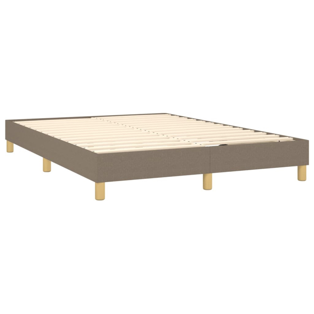Produktbild för Ramsäng med madrass taupe 140x190 cm tyg