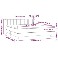 Produktbild för Ramsäng med madrass mörkbrun 180x200 cm tyg