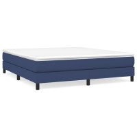 Produktbild för Ramsäng med madrass blå 180x200 cm tyg