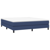 Produktbild för Ramsäng med madrass blå 180x200 cm tyg