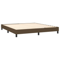 Produktbild för Ramsäng med madrass mörkbrun 180x200 cm tyg