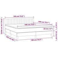 Produktbild för Ramsäng med madrass mörkbrun 180x200 cm tyg