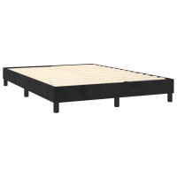 Produktbild för Ramsäng med madrass svart 140x200 cm sammet