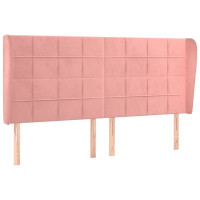 Produktbild för Sänggavel med kanter rosa 203x23x118/128 cm sammet