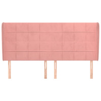 Produktbild för Sänggavel med kanter rosa 203x23x118/128 cm sammet