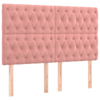Produktbild för Sänggavel rosa 144x7x118/128 cm sammet