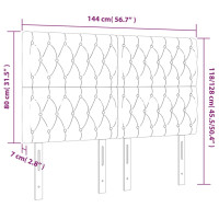 Produktbild för Sänggavel LED rosa 144x7x118/128 cm sammet