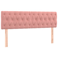 Produktbild för Sänggavel LED rosa 144x7x78/88 cm sammet