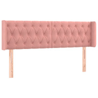 Produktbild för Sänggavel LED rosa 147x16x78/88 cm sammet