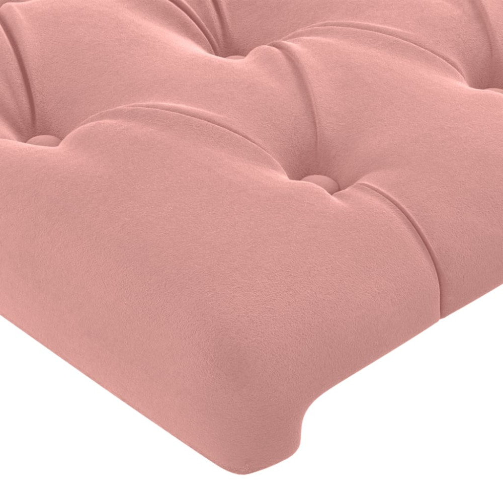 Produktbild för Sänggavel LED rosa 147x16x78/88 cm sammet