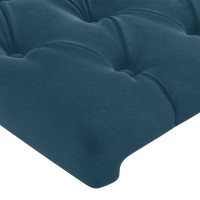Produktbild för Sänggavel med kanter blå 147x23x78/88 cm sammet
