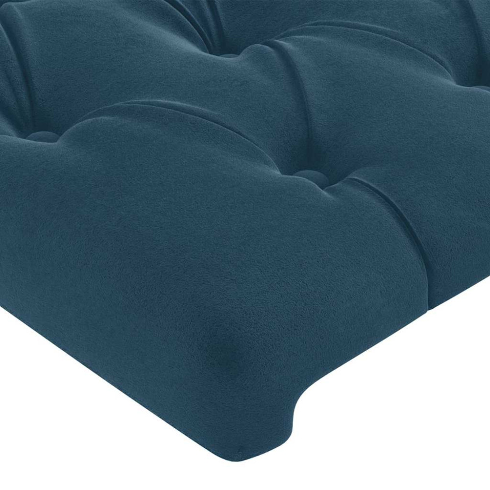 Produktbild för Sänggavel med kanter mörkblå 147x16x78/88 cm sammet