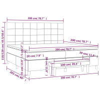Produktbild för Ramsäng med madrass mörkgrå 200x200 cm sammet