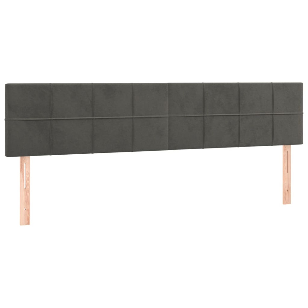 Produktbild för Ramsäng med madrass mörkgrå 200x200 cm sammet