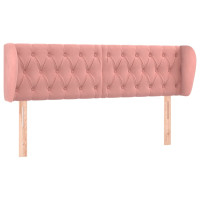 Produktbild för Sänggavel med kanter rosa 147x23x78/88 cm sammet