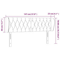 Produktbild för Sänggavel med kanter rosa 147x23x78/88 cm sammet