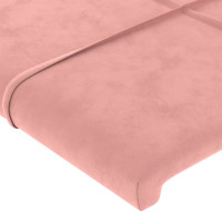 Produktbild för Sänggavel med kanter rosa 103x16x118/128 cm sammet