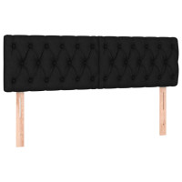 Produktbild för Ramsäng med madrass svart 140x190 cm tyg