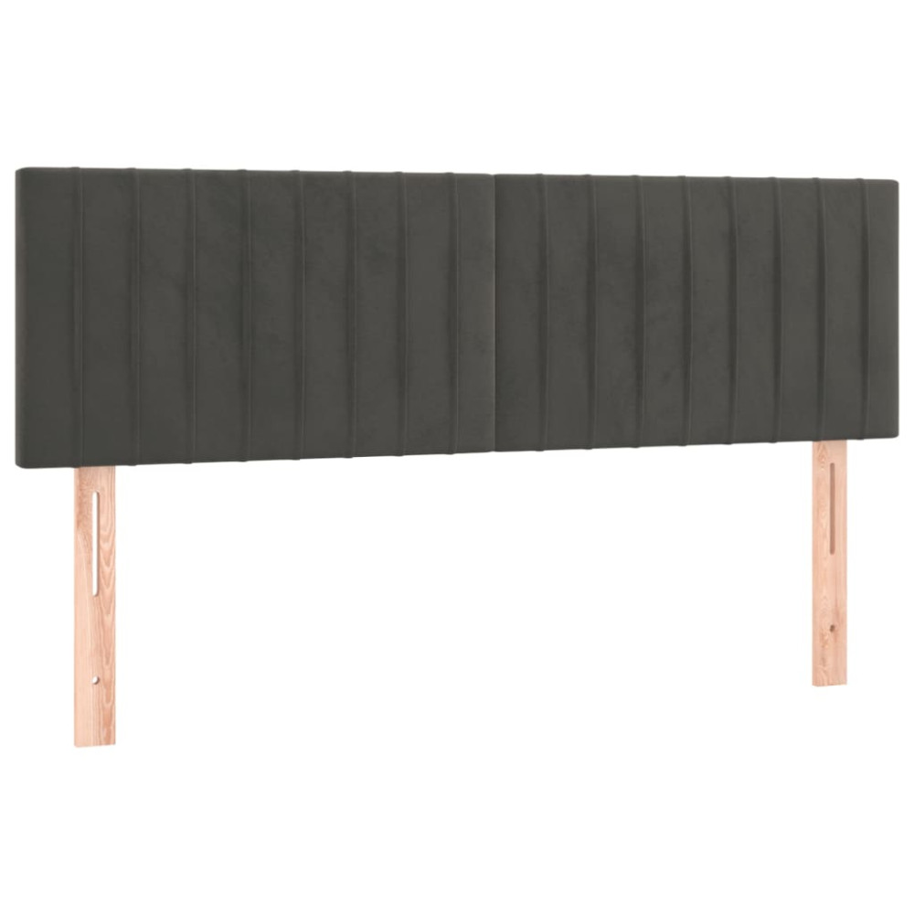 Produktbild för Ramsäng med madrass mörkgrå 140x200 cm sammet