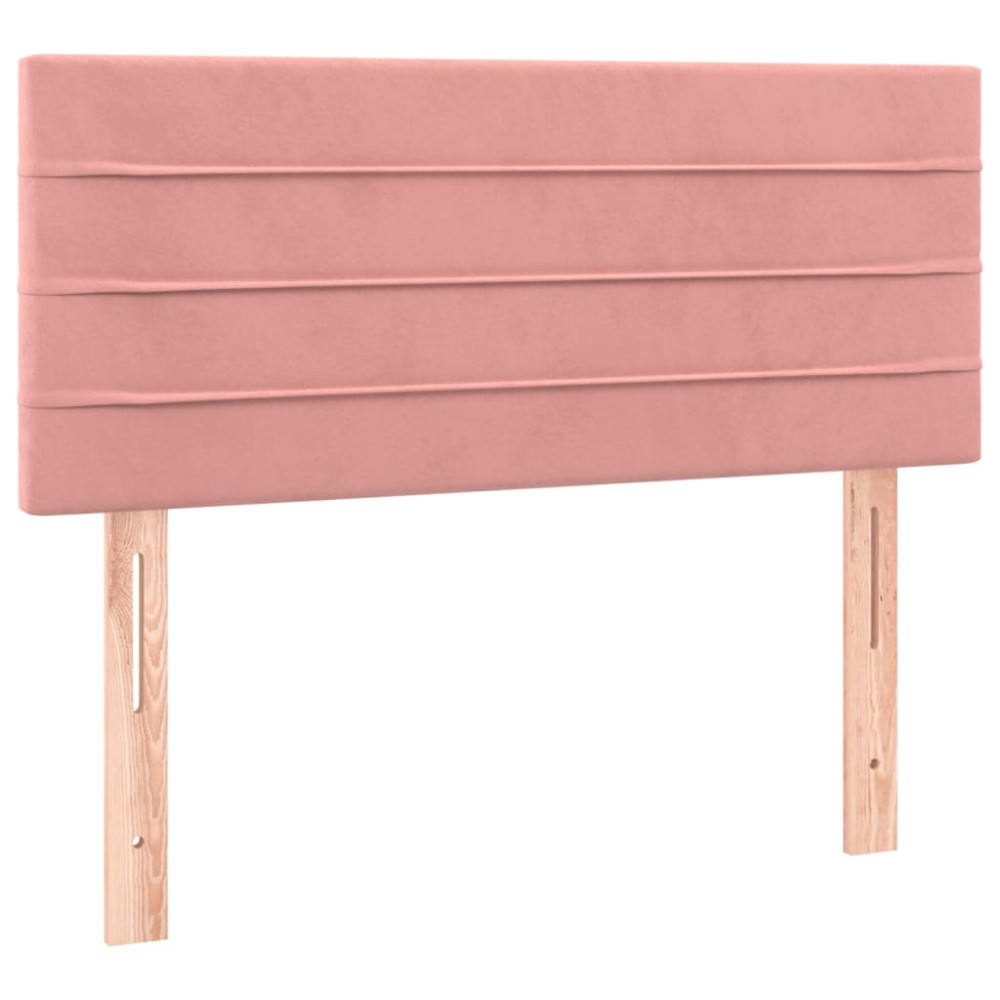 Produktbild för Ramsäng med madrass rosa 90x200 cm sammet