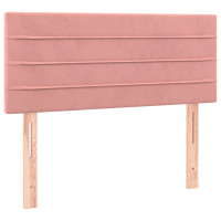 Produktbild för Ramsäng med madrass rosa 90x200 cm sammet