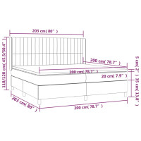 Produktbild för Ramsäng med madrass ljusgrå 200x200 cm sammet