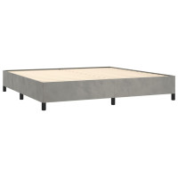 Produktbild för Ramsäng med madrass ljusgrå 200x200 cm sammet