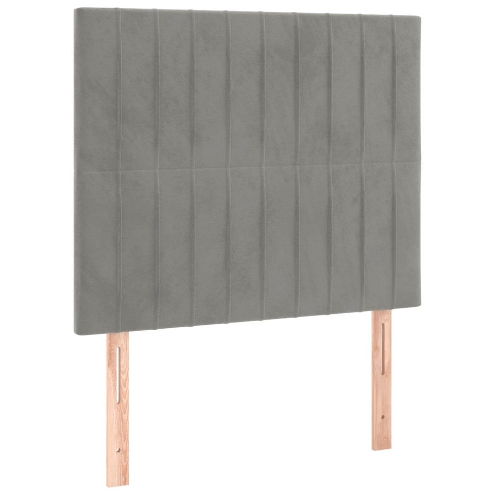 Produktbild för Ramsäng med madrass ljusgrå 100x200 cm sammet