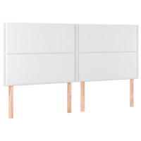 Produktbild för Ramsäng med madrass & LED vit 200x200 cm konstläder