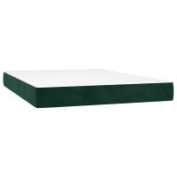 Produktbild för Ramsäng med madrass mörkgrön 140x190 cm sammet