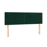 Produktbild för Ramsäng med madrass mörkgrön 140x190 cm sammet