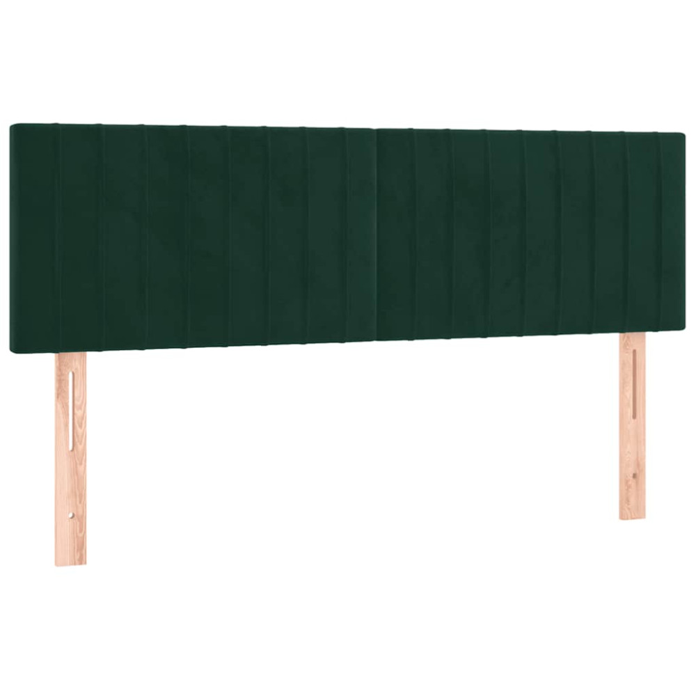 Produktbild för Ramsäng med madrass mörkgrön 140x190 cm sammet
