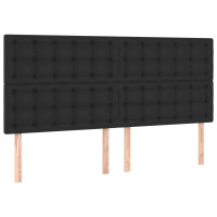 Produktbild för Ramsäng med madrass svart 200x200 cm konstläder